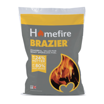 Homefire brazier coals in their packaged 25kg bag